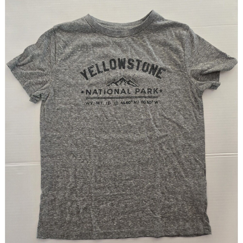 Threads 4 Thought Kids Gray Yellowstone Graphic Logo T-Shirt Crew Neck Size 8